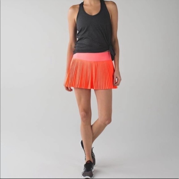 lululemon athletica Pants - Lululemon | Pleat To Street Skirt II | 6 | Grapefruit: Neon Coral Skort